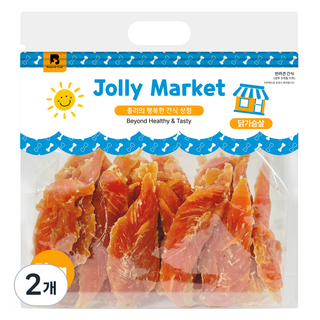 졸리마켓 강아지 대용량 육포 수제 간식, 닭가슴살, 1kg, 2개