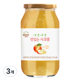 복음자리 사각사각 사과잼 810g, 3개 세트 사과쨈 복음자리 사각사각 사과잼 810g, 3개 세트 사과쨈