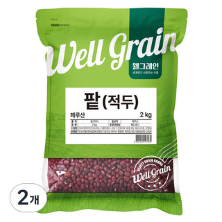 웰그레인 적두 팥, 2kg, 2개