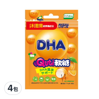 RISAL 小兒利撒爾 Quti 軟糖 DHA, 專為兒童設計, 富含DHA藻油, 口感香甜, 4包