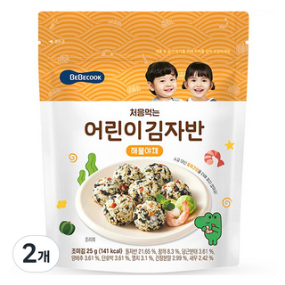 베베쿡 처음먹는 어린이 김자반, 해물야채맛, 25g, 2개