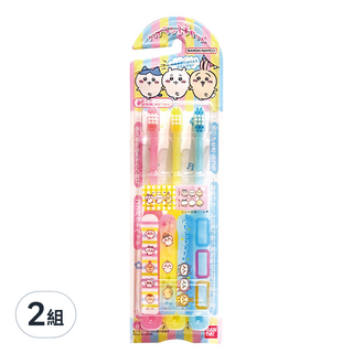 BANDAI 吉伊卡哇牙刷 3支套裝, 可愛卡通設計, 小刷頭設計, 顏色隨機, 3支, 2組