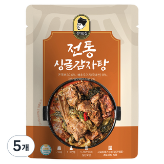 정대감집 전통 싱글 감자탕, 750g, 5개