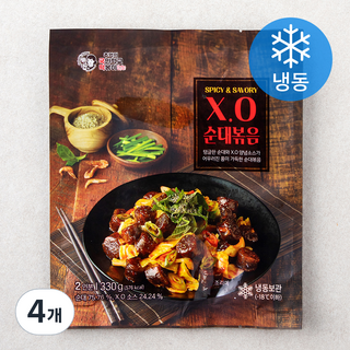 추억의국민학교떡볶이 X.O 순대볶음 (냉동), 330g, 4개
