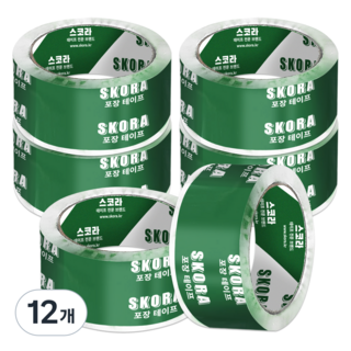 스코라 고투명 박스 테이프 경포장 53μm 48mm x 50m, 12개