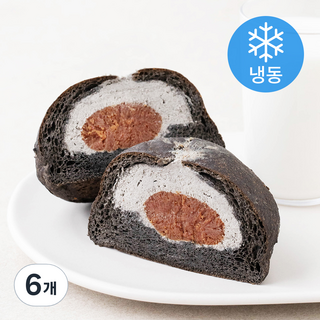 그림의빵 흑임자 크림빵 (냉동), 130g, 1개입, 6개