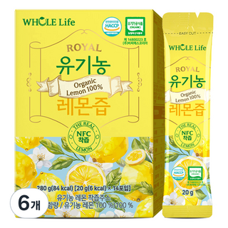 WHOLELIFE 유기농 레몬즙 14p, 280g, 6개