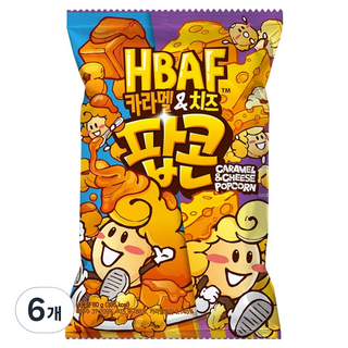바프 카라멜 앤 치즈 팝콘, 80g, 6개