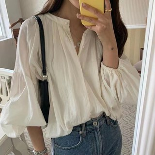 피어니스트 프렌치 퍼프소매 블라우스
