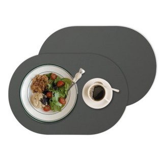 디아르 플래티넘 실리콘 방수 플레인 식탁매트, 차콜그레이, 43 x 29.5 cm, 2개