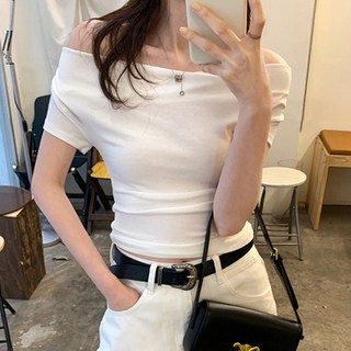 어썸풀 여성용 레이런 숄더 슬림 티 A24SMT031522
