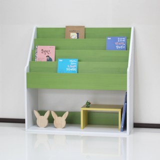 양지가구 전면책꽂이, 연두, 4단