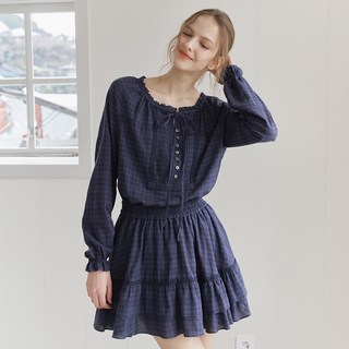 벰버 LACE TRIM TIERED BANDING SKIRT