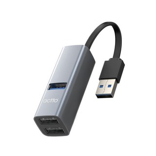 엑토 USB 3.2 5TB 지원 3포트 미니 멀티 허브 HUB-52, 본상품선택, 그레이, 1개