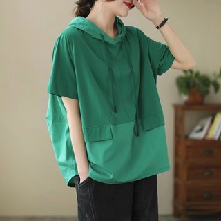 andstyle 女款Rioui連帽襯衫式短袖T恤 260521