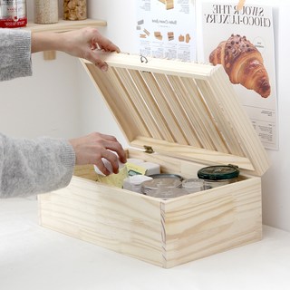 올리빙 원목 브레드 박스 약통 정리함