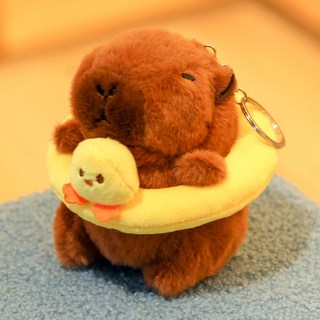 다다랜드 뚠빵한 카피바라 동물 인형 키링, 12cm, 오리튜브카피바라, 1개