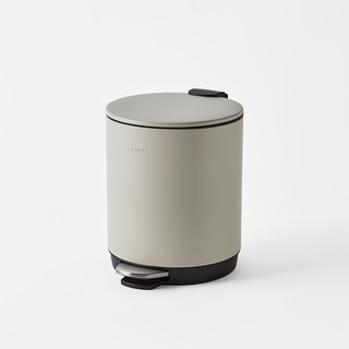 한샘 심플라운드 스텐 페달 휴지통 5L, 라이트그레이, 1개