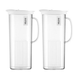 플라코컴퍼니 정사각 물병 2P, 화이트, 1.8L, 2개
