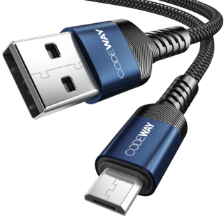 CODEWAY USB A to Micro 5pin 快速充電線, 藍色, 1m, 1條