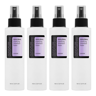 COSRX 修護噴霧化妝水 AHA/BHA Clarifying Treatment Toner, 溫和去角質, 深層淨化毛孔, 150ml, 4瓶