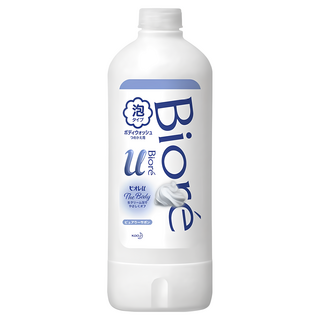 Biore 蜜妮 台灣公司貨 高彈潤沐浴慕絲 清新皂香 補充瓶, 450ml, 1瓶