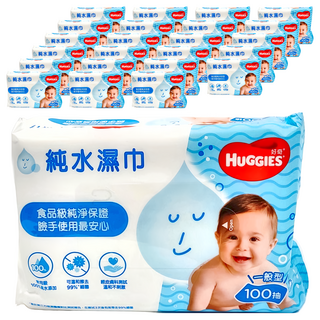 HUGGIES 好奇 一般型 純水嬰兒濕巾 100張, 3包, 24袋