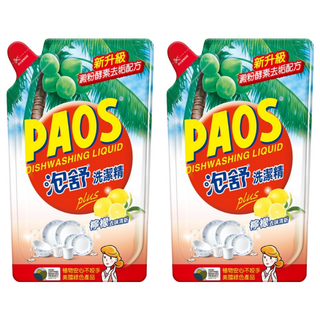 泡舒洗潔精補充包，含椰子油成分，溫和不刺激，輕鬆去除污垢，洗後雙手不乾澀，檸檬香味, 800g, 2包