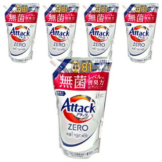 Attack 一匙靈 zero洗衣精 補充包, AC-HEC革新技術, 洗淨力UP! 抗汙力UP!, 810g, 6包