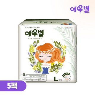 여우별 액티브 팬티형 생리대 대형 5팩, 5개입, 5개