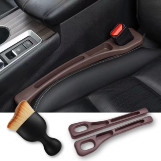 헤인느 전차종 호환 차량 틈새 쿠션 빠짐 방지 사이드 포켓 자동차 수납 좌우세트, 2개, 브라운