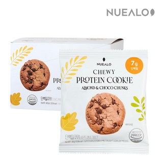 누알로 꾸덕한 단백질 쿠키 아몬드 앤 초코 청크 맛 10개입 1박스 400g, 1개