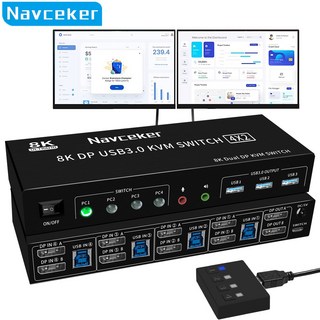 Navceker 듀얼 모니터 KVM 스위치