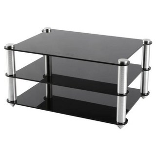 오디오랙 장식장 KGUSS 앰프 랙 HIFI 헤드폰 DAC 데스크탑 솔리드 알루미늄 칼럼 더블 레이어 아크릴 오디오 장비, 2.black, 2) Black