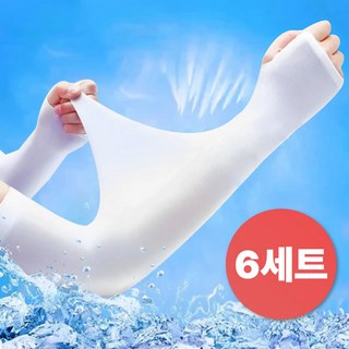 리빙스타일 여름 남자 여자 손등 기능성 뉴 쿨토시, 6세트, 화이트