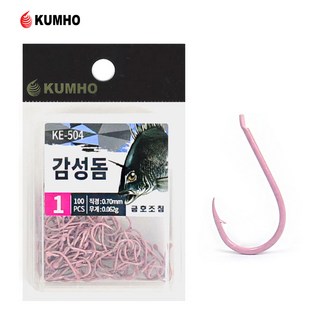 금호조침 덕용 감성돔 낚시바늘 핑크 KE-504, 100개입, 1세트