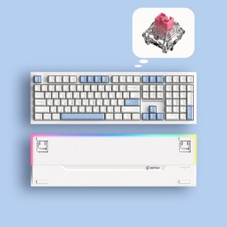 SPM PL108W 아라 풀배열 108키 숫자키 유무선 블루투스 사무용 기계식키보드, PL108W 아라 (저소음 새벽 택타일), 화이트, 저소음 새벽 택타일