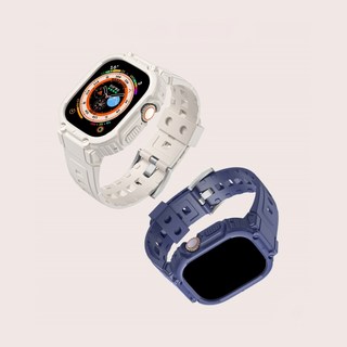 애플워치 스포츠밴드 줄 스트랩 지샥 일체형 풀커버 케이스 SE2 10 9, 44/45/46mm, 블랙, 1개