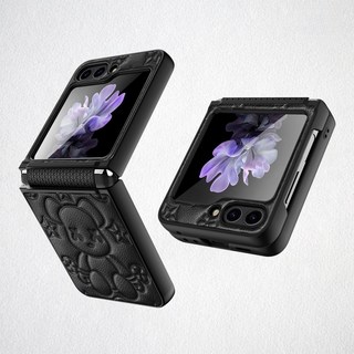 YAPOGI 갤럭시 z플립5 적용 케이스 PC+TPU재질 휴대폰 케이스