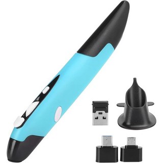 광학 포켓 펜 마우스 – 1.5V, 6mA, 4키, 3단계 DPI 조정 가능, 범용 2.4G 무선 USB 라이트 펜형 마우스 (그레이) – Locadenc, BlueLocadence 마우스펜