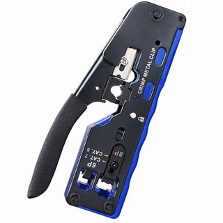 RJ45 압착 도구 패스 CAT7 CAT6 CAT5 스루 이더넷 RJ12 RJ11 모듈러 플러그용, [03] Blue, 1개