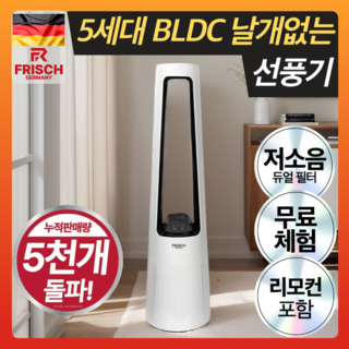 프리미엄 공기청정 BLDC 날개없는 선풍기 저소음 타워형, 로얄화이트 프리미엄