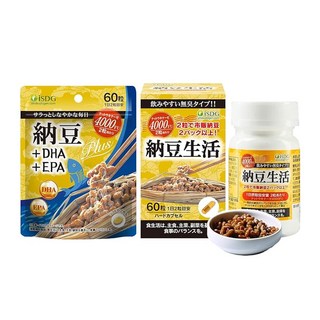 ISDG 낫토생활 낫토키나아제 60알+낫토키나아제+DHA EPA 60알 보충제 캡슐 무첨가 낫토균 효소 보충제 무첨가 낫토 키나아제 비타민 Enatto, 1개, 60정