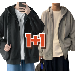 카망 간절기 후드 남자 여자 공용 데일리 얇은 무지 베이직 오버핏 후드집업 세트
