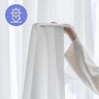 홈키안 여름 자외선 차단 스트라이프 시폰 커튼