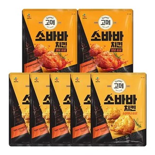 소바바치킨 소이허니 순살 375g 5팩+양념순살 375g 2팩(총7팩), 7개