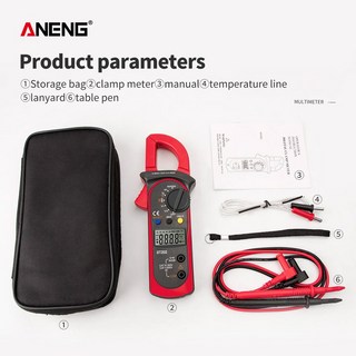 클램프 미터 후크 메타 테스터기 ANENG ST202 전문가용 멀티미터 AC/DC 디지털 전압계 전류계 전기 기술자용 테스터, [01] 빨간, 1개