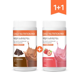 1+1 데일리 뉴트리션 믹스 식사대용 단백질 쉐이크 다이어트쉐이크, 2개, 750g