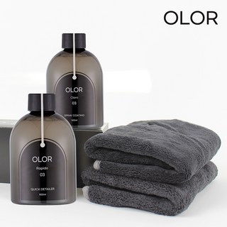현대모비스 오로르 유지관리 세차용품세트/퀵디테일러500ml+유리막코팅500ml+버핑타월2P, 오로르 래피도+클라로+버핑타월2p, 1개