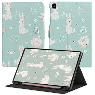 TaVely 갤럭시탭A9 A9 플러스 북커버 케이스, 토끼패턴, A9+ 11인치(X210N/215N/216N)